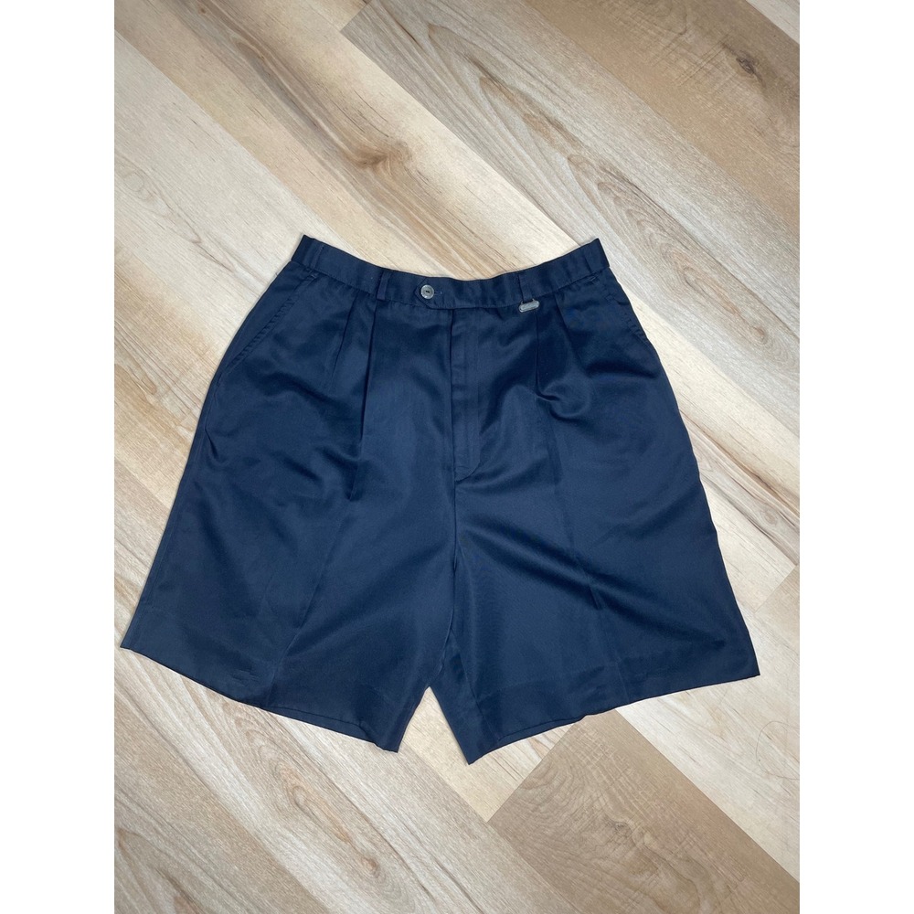 Callaway Golf Nordstrom Navy Blue Pleated Microfiber Shorts Women 12 Made in USA